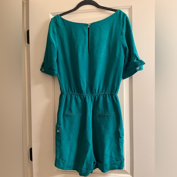 RAG & BONE Romper Womens Size 6 Deep Green 100% Silk - Picture 2 of 5